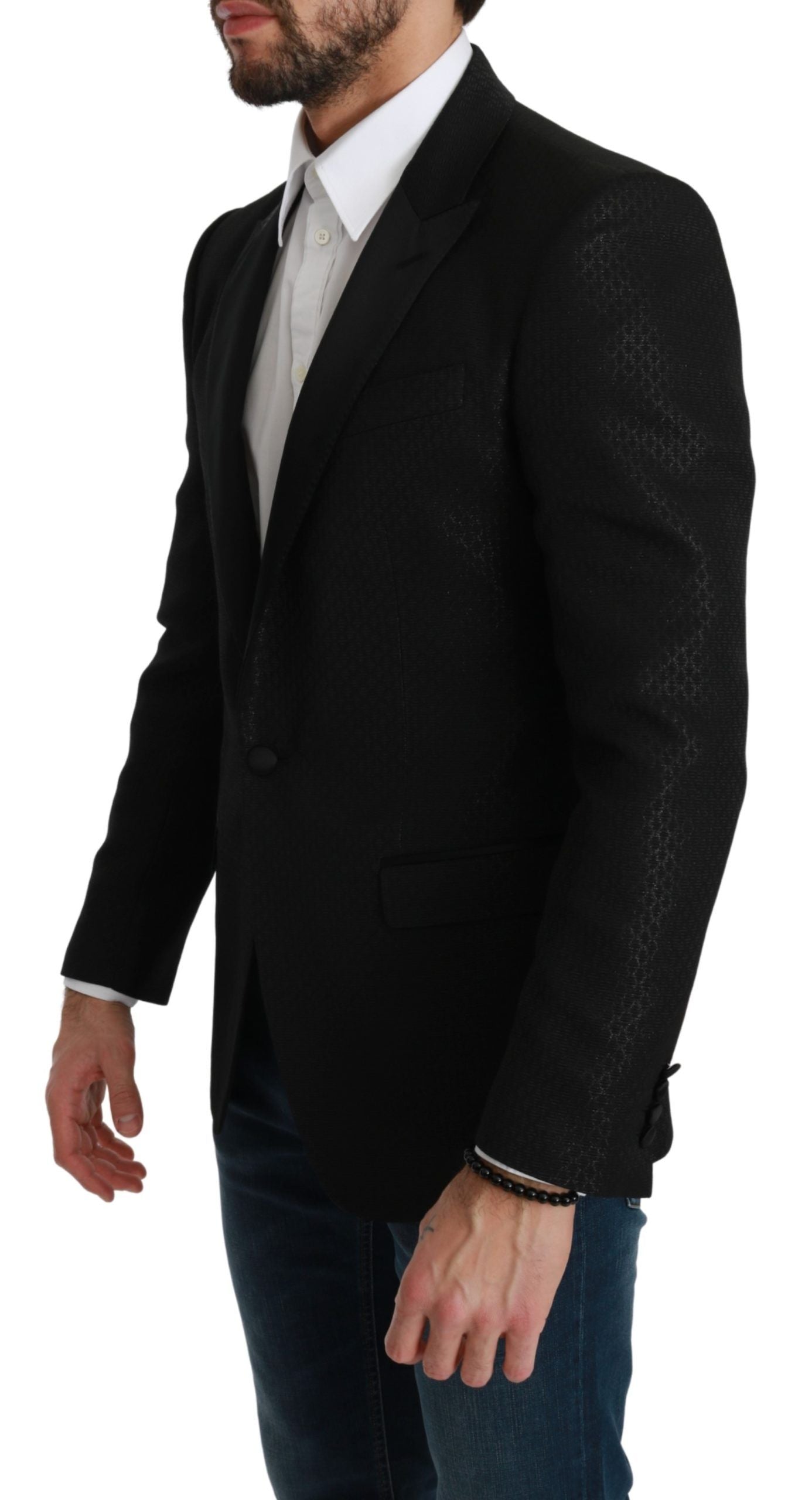 Dolce &amp; Gabbana Black Slim Fit Jacket MARTINI Blazer