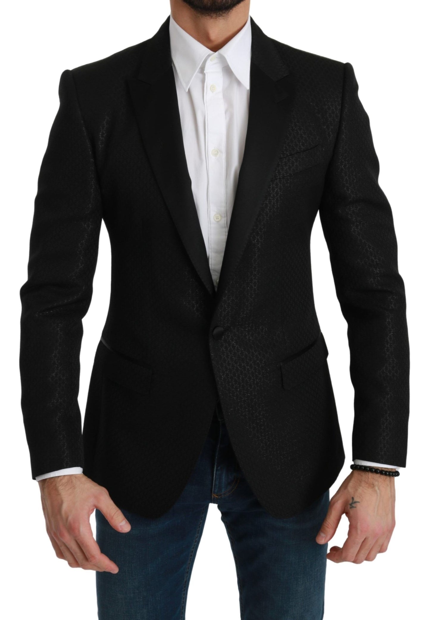 Dolce &amp; Gabbana Schwarzer Slim-Fit-Jacke-MARTINI-Blazer