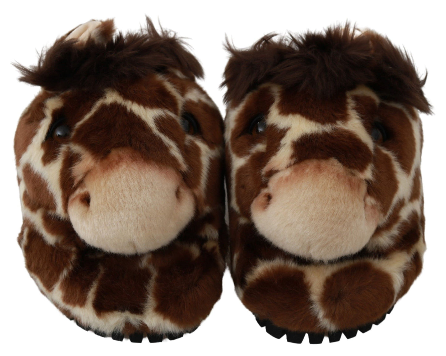 Dolce &amp; Gabbana Brown Giraffe Slippers Flats Sandals Shoes