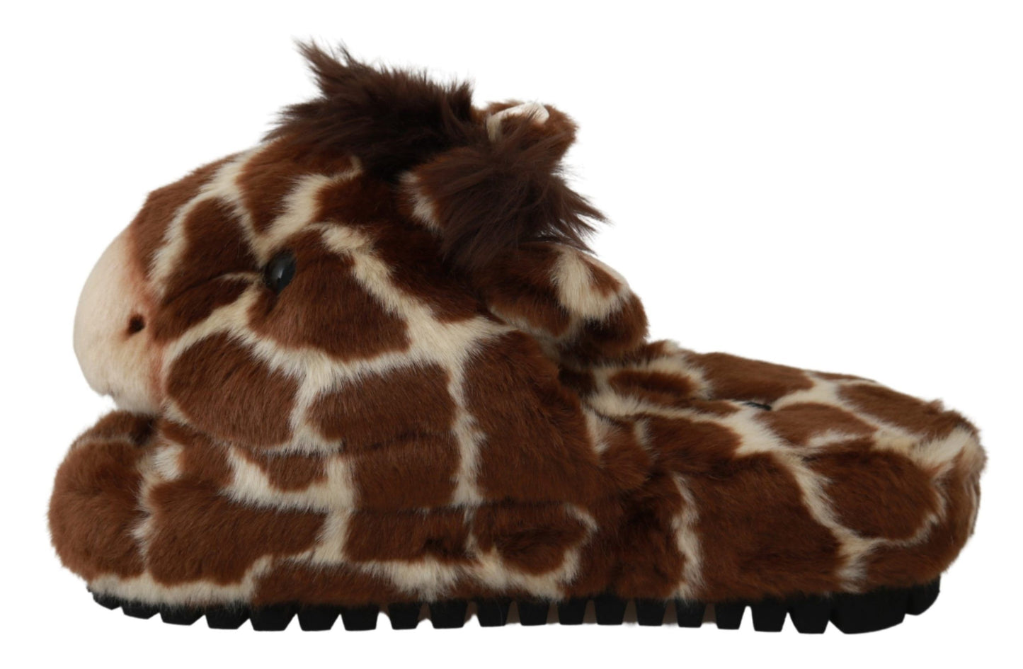 Dolce &amp; Gabbana Brown Giraffe Slippers Flats Sandals Shoes