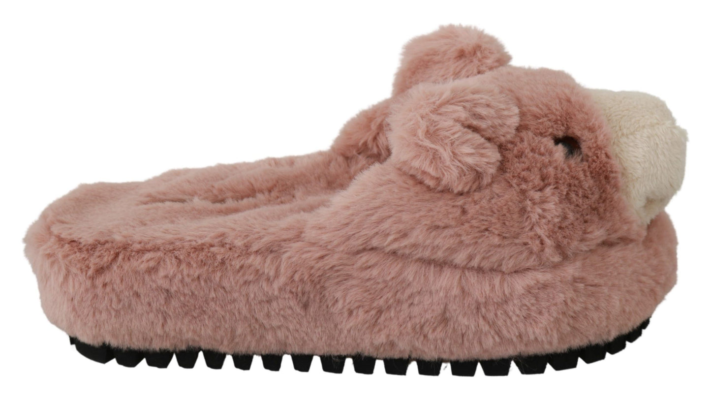 Dolce &amp; Gabbana Pink Bear House Slippers Sandals Shoes