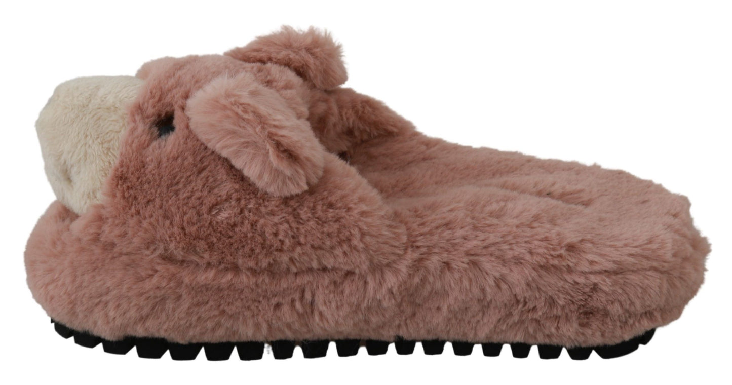 Dolce &amp; Gabbana Pink Bear House Slippers Sandals Shoes