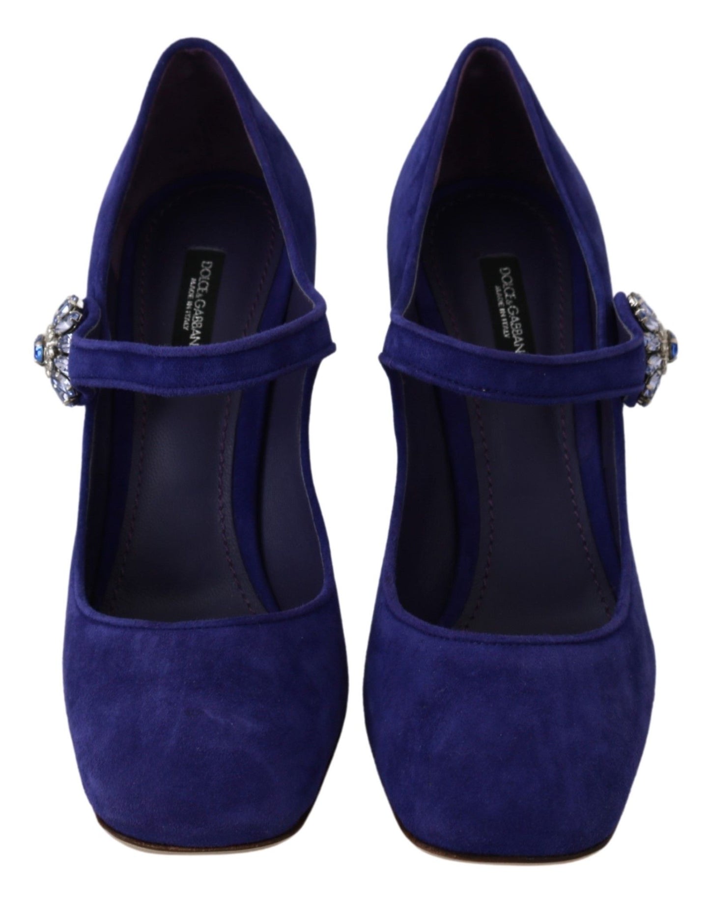 Dolce &amp; Gabbana Purple Suede Crystal Pumps Heels Shoes