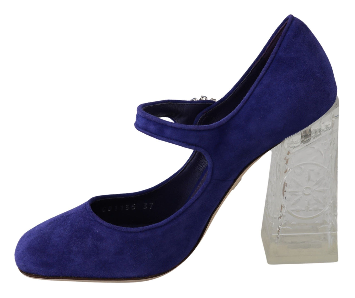 Dolce &amp; Gabbana Purple Suede Crystal Pumps Heels Shoes