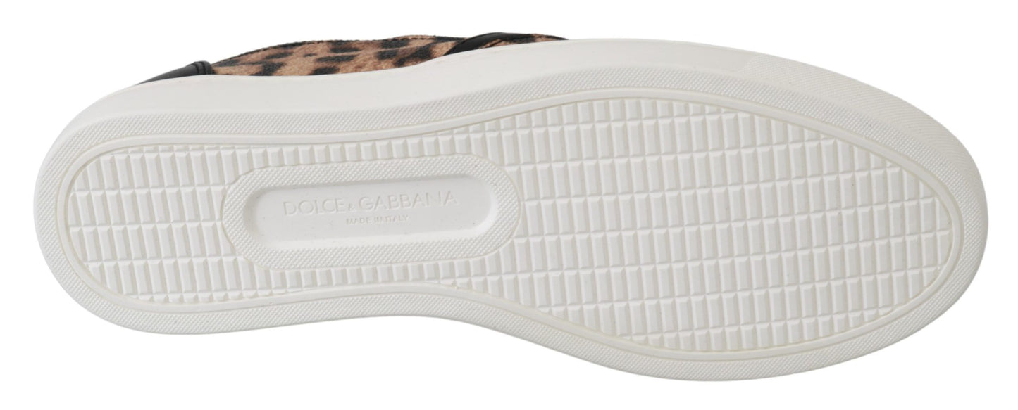 Dolce &amp; Gabbana Leather Leopard #dgfamily Loafers Shoes