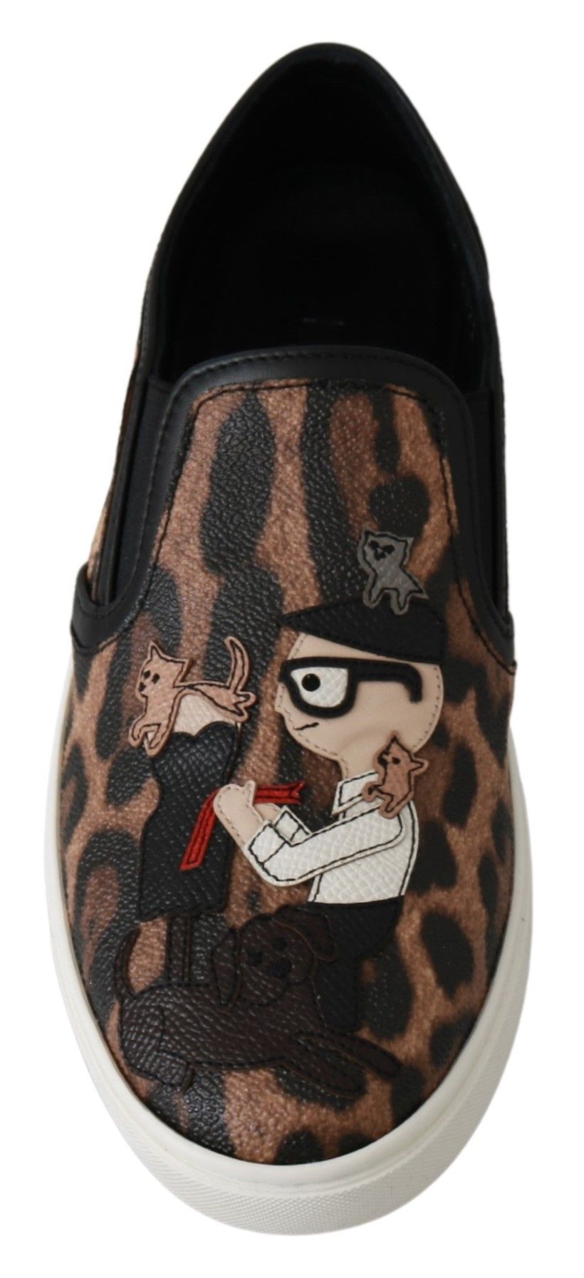 Dolce &amp; Gabbana Leather Leopard #dgfamily Loafers Shoes