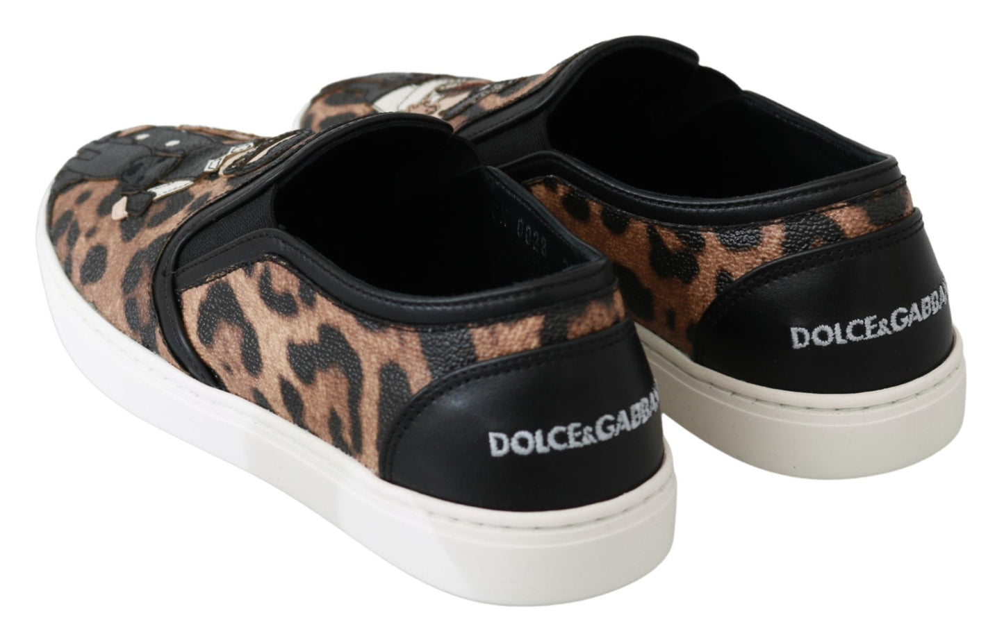 Dolce &amp; Gabbana Leather Leopard #dgfamily Loafers Shoes