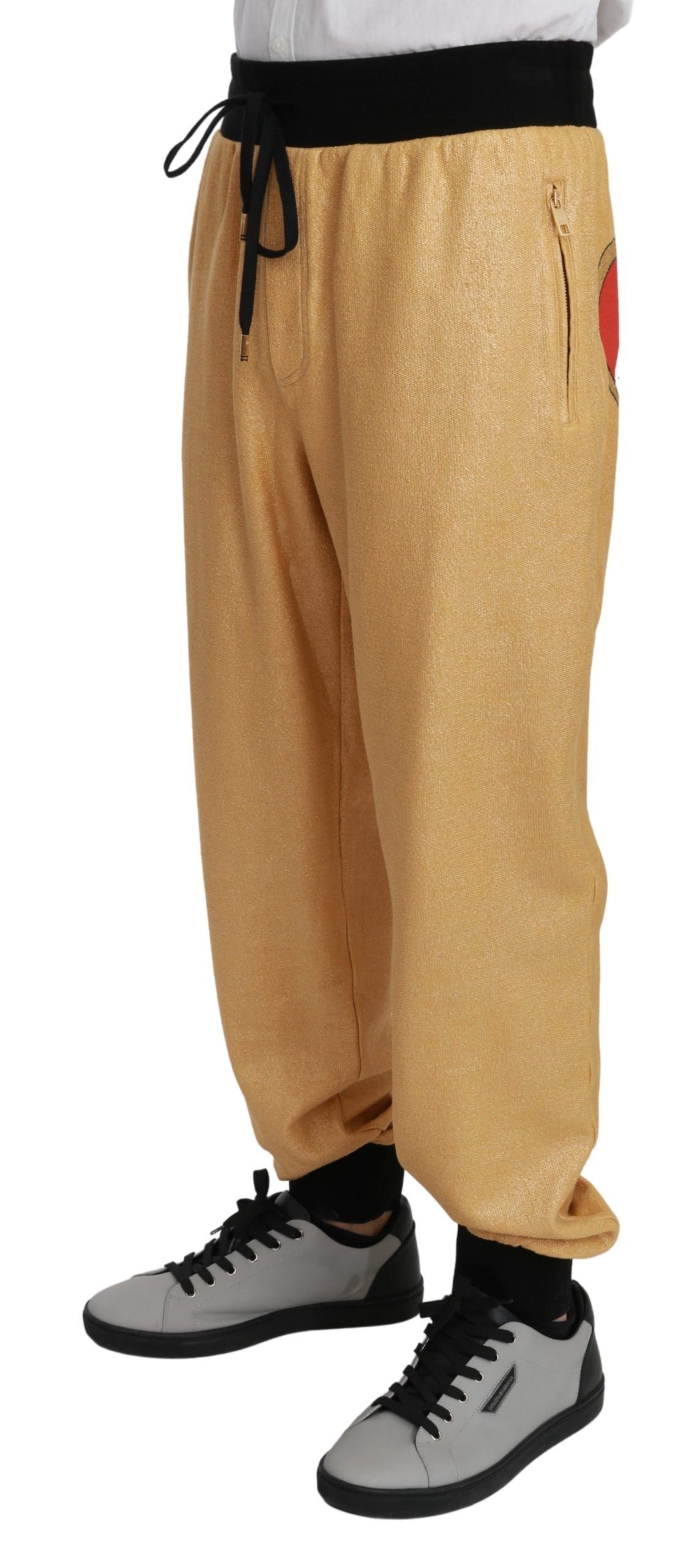 Dolce &amp; Gabbana Gold Year Of The Pig Cotton Mens Pants