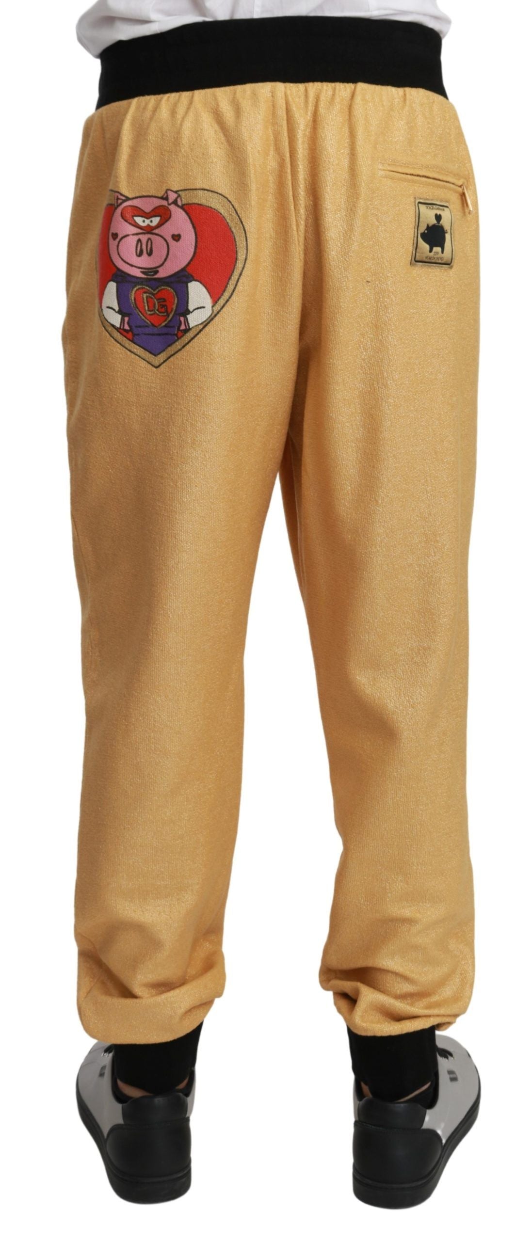 Dolce &amp; Gabbana Gold Year Of The Pig Cotton Mens Pants