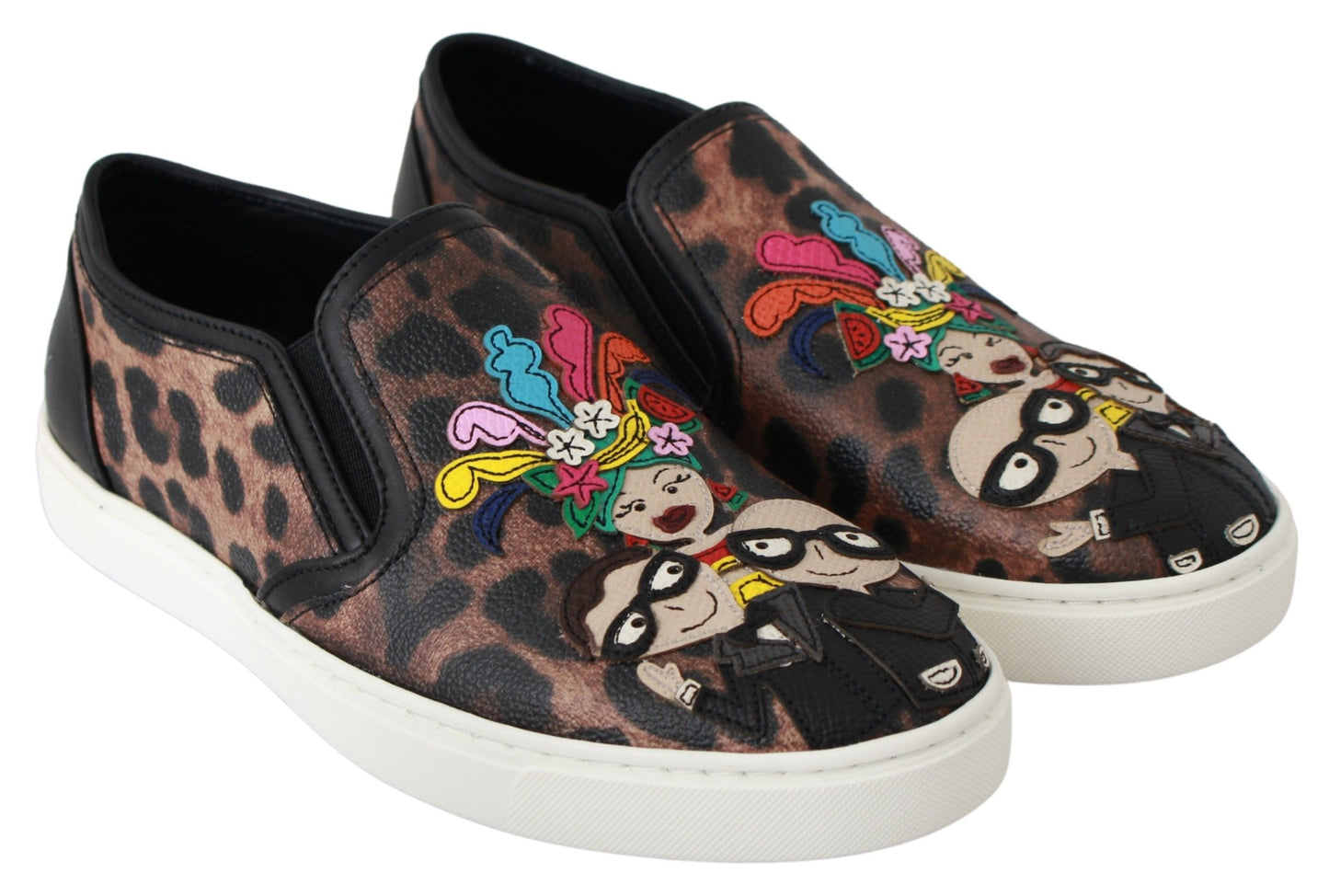 Dolce &amp; Gabbana Leather Leopard #dgfamily Loafers Shoes