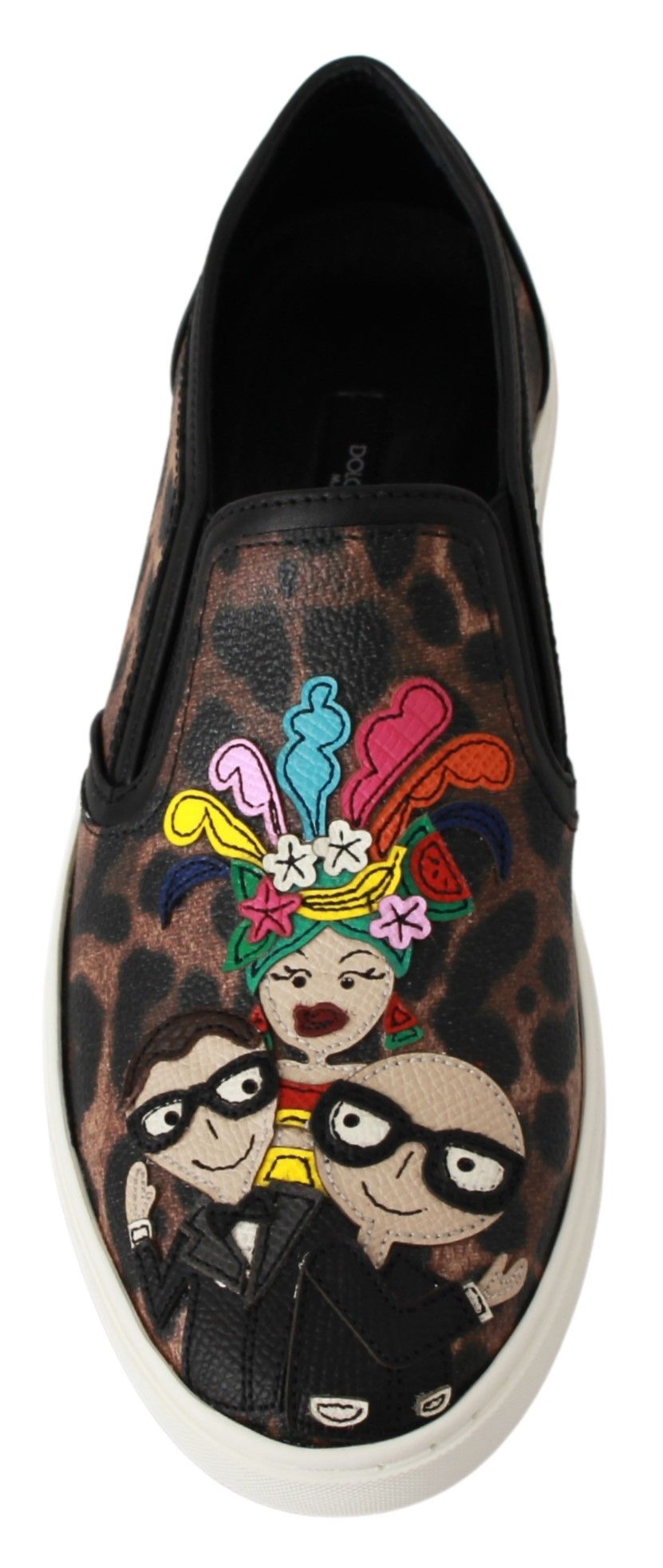 Dolce &amp; Gabbana Leather Leopard #dgfamily Loafers Shoes