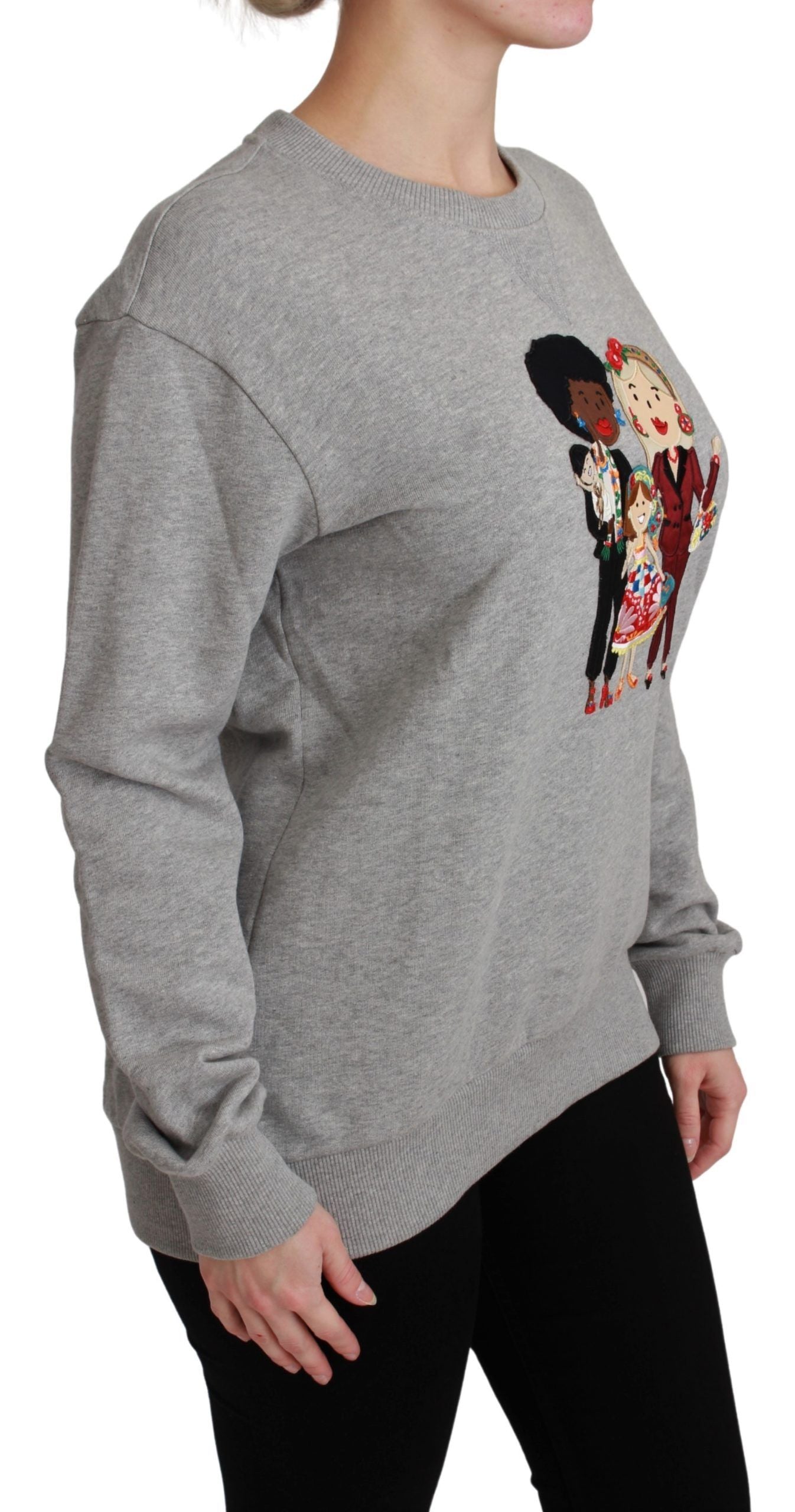 Dolce &amp; Gabbana Grey #dgfamily Cotton Pullover Sweater