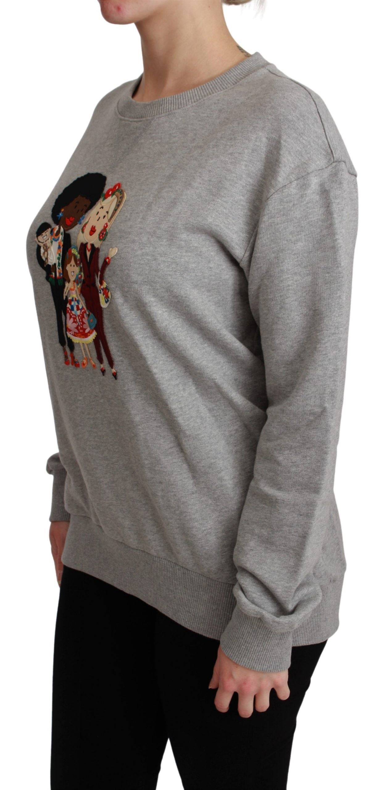 Dolce &amp; Gabbana Grey #dgfamily Cotton Pullover Sweater