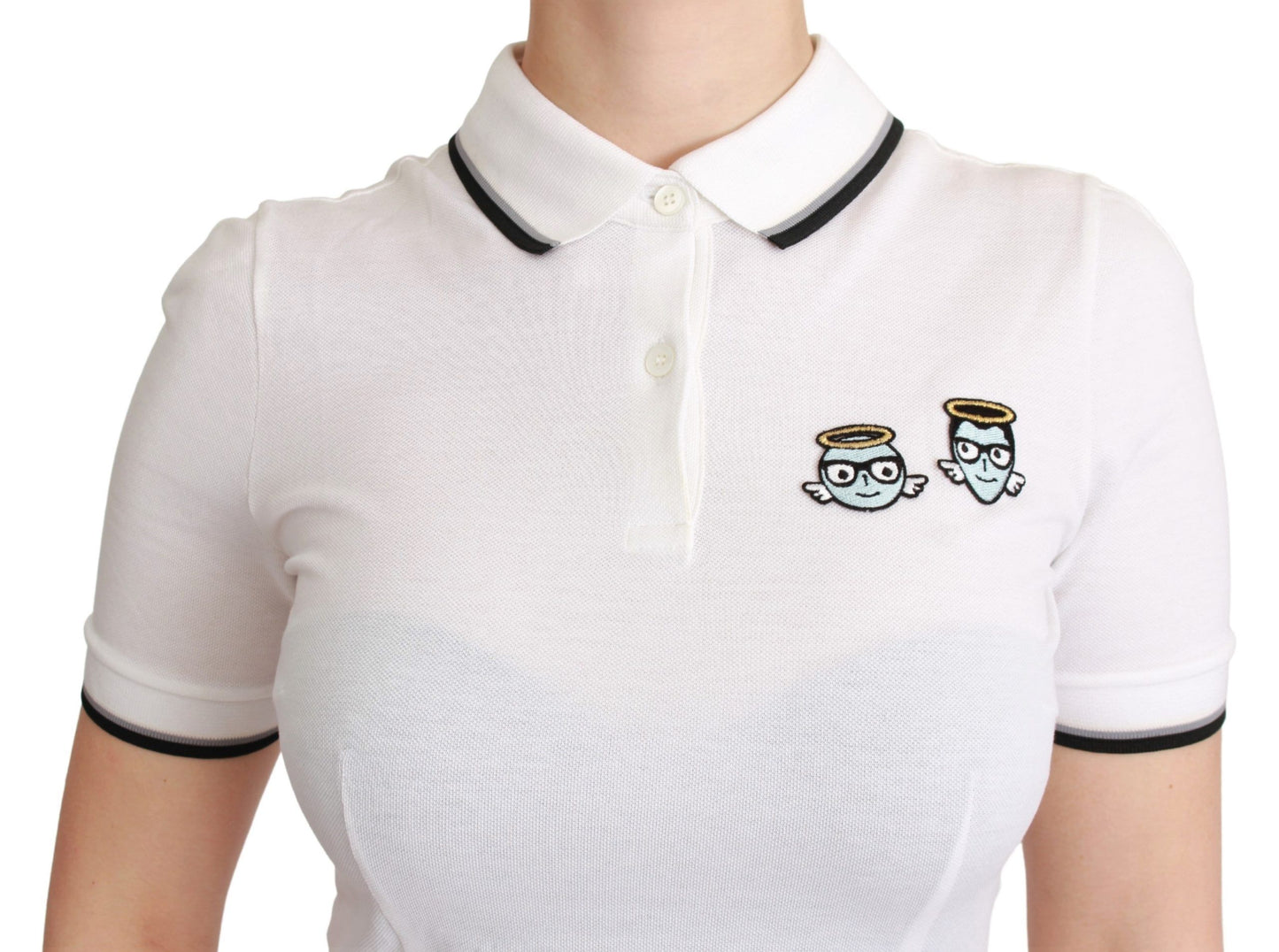 Dolce &amp; Gabbana Weißes Baumwoll-Poloshirt #dgfamily