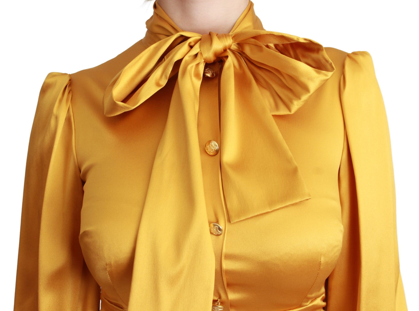 Dolce &amp; Gabbana Yellow Silk Stretch Sheath Bodycon Mini Dress