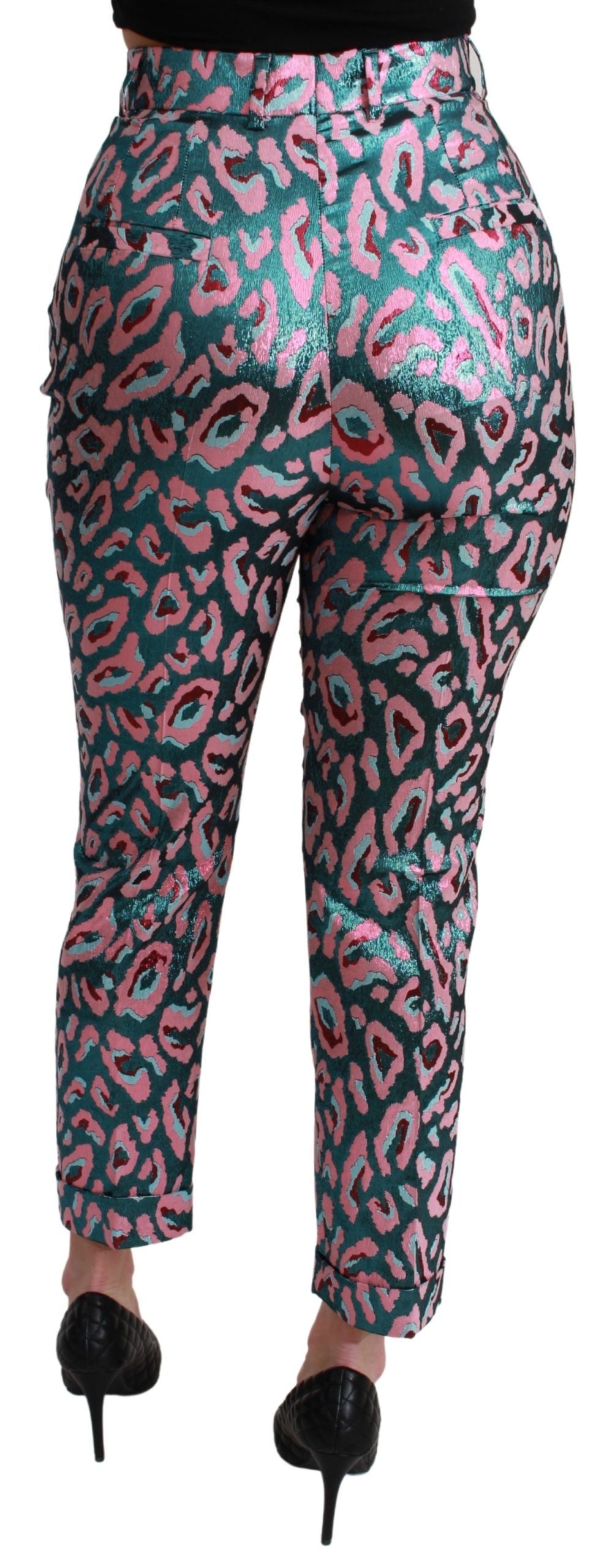 Dolce &amp; Gabbana Multicolor Patterned Cropped High Waist Pants