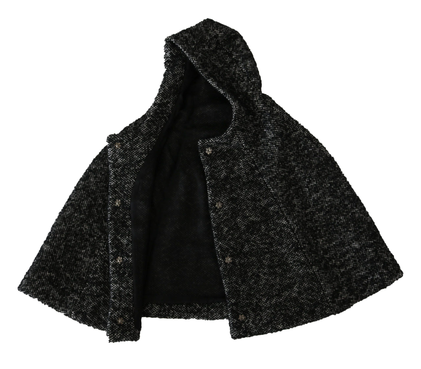 Dolce &amp; Gabbana Grey Tweet Wool Shoulder Hat Hooded Scarf