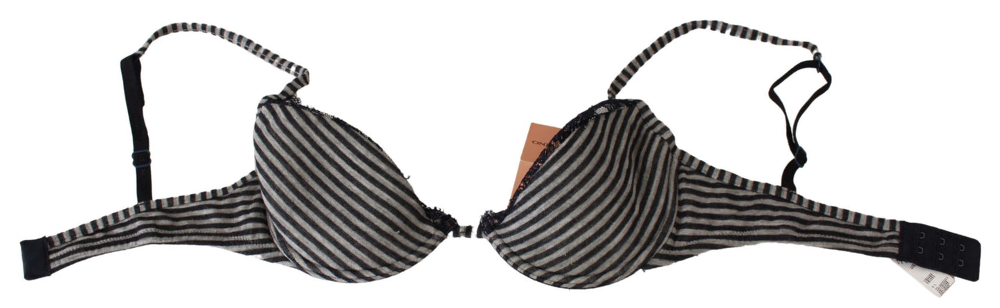 Ermanno Scervino Blue Stripes Lace Reggiseno BH-Unterwäsche