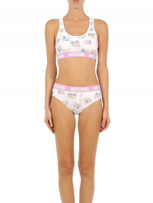 Moschino Weißer zweiteiliger Nachtwäsche-My-Little-Pony-Bikini