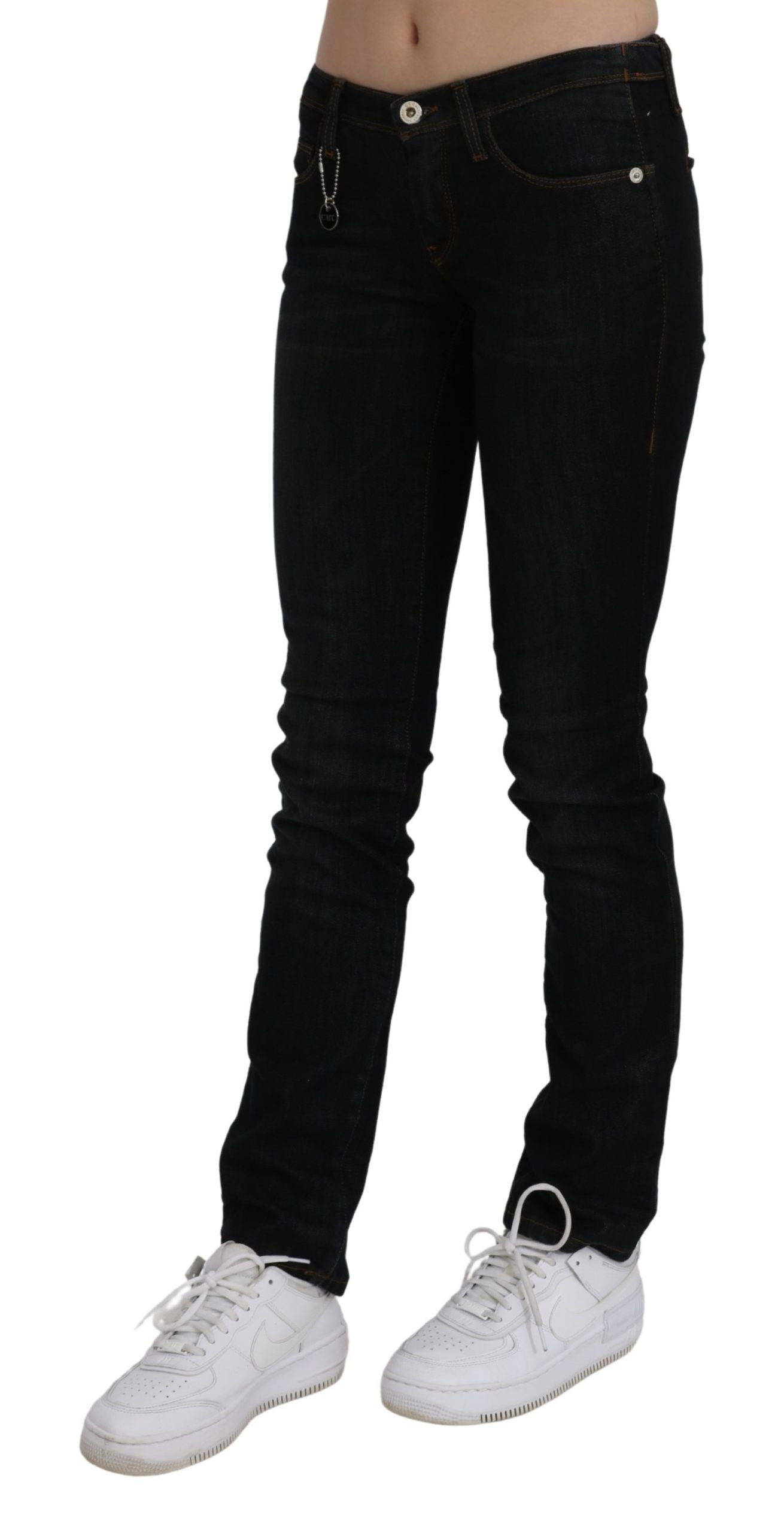 Costume Pambansang Black Mid Waist Skinny Denim Cotton Jeans