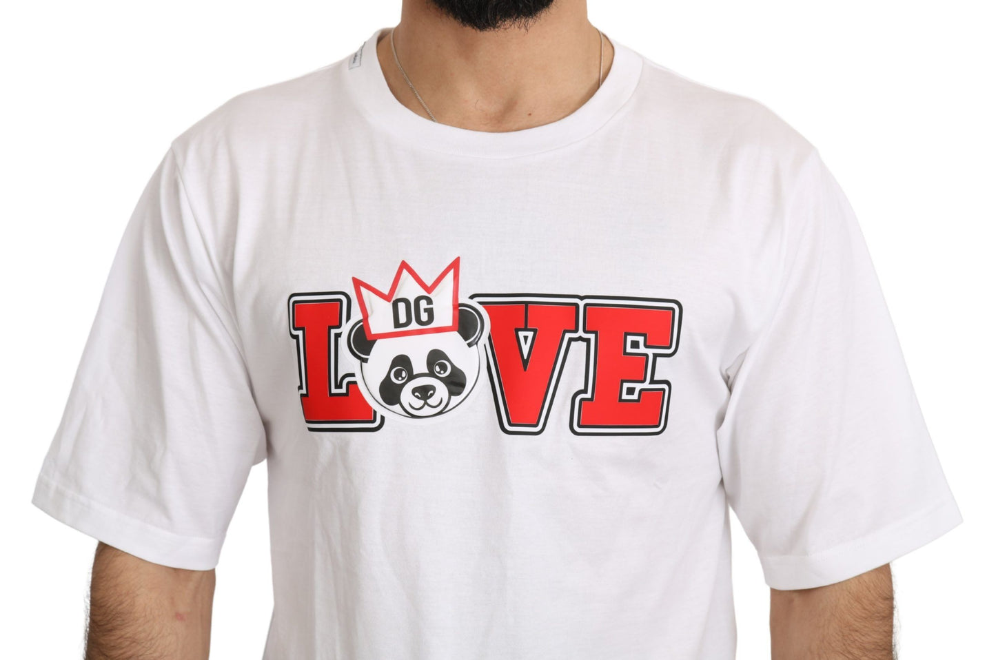 Dolce &amp; Gabbana White Love Panda Print Top T-shirt