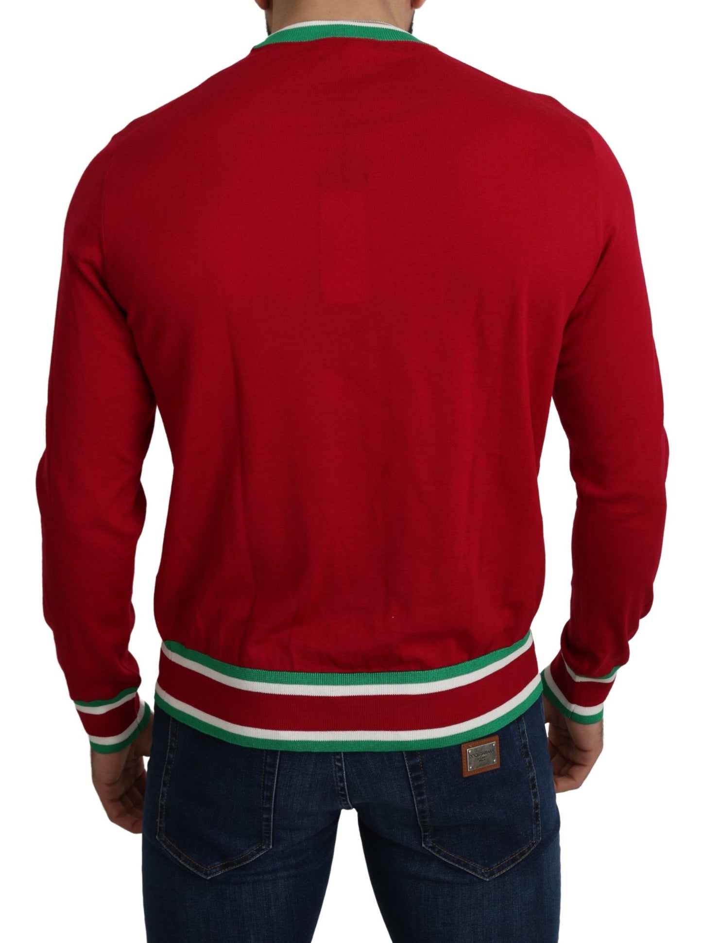 Dolce &amp; Gabbana Red Wool Silk Pig of the Year Sweater