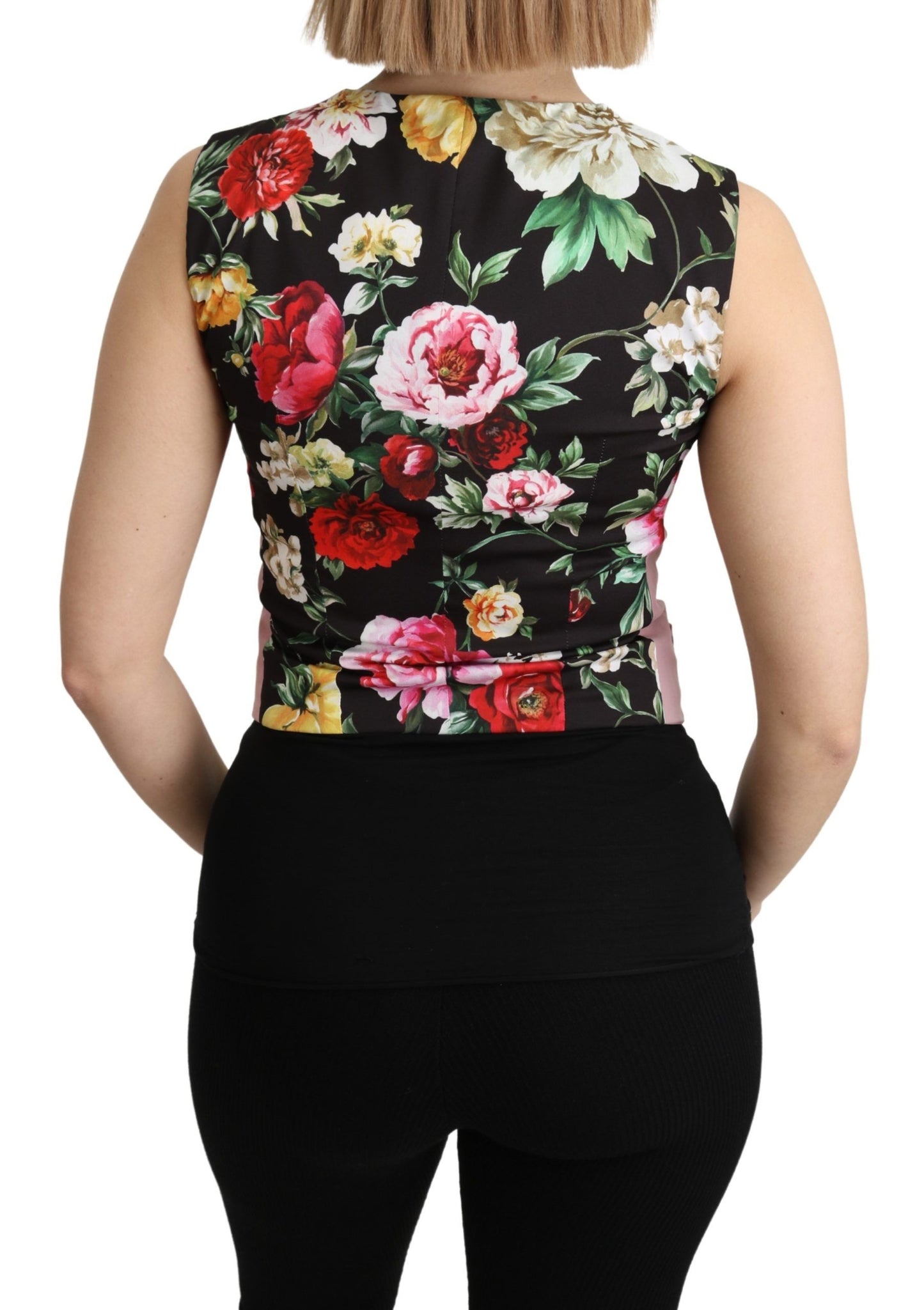 Dolce &amp; Gabbana Pink na Walang Sleeveless Waistcoat Vest Cotton Top