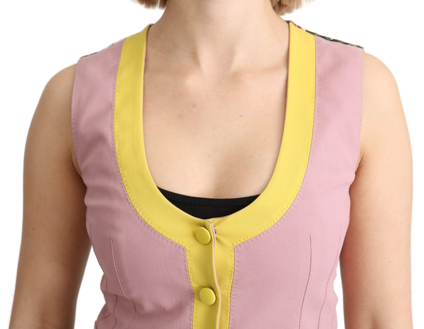 Dolce &amp; Gabbana Pink na Walang Sleeveless Waistcoat Vest Cotton Top