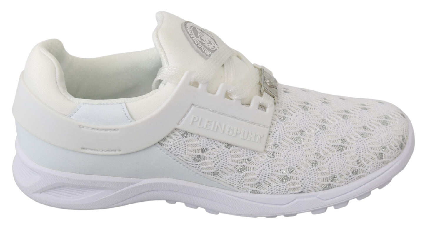 Philipp Plein Weiße Polyester-Freizeit-Sneaker-Schuhe