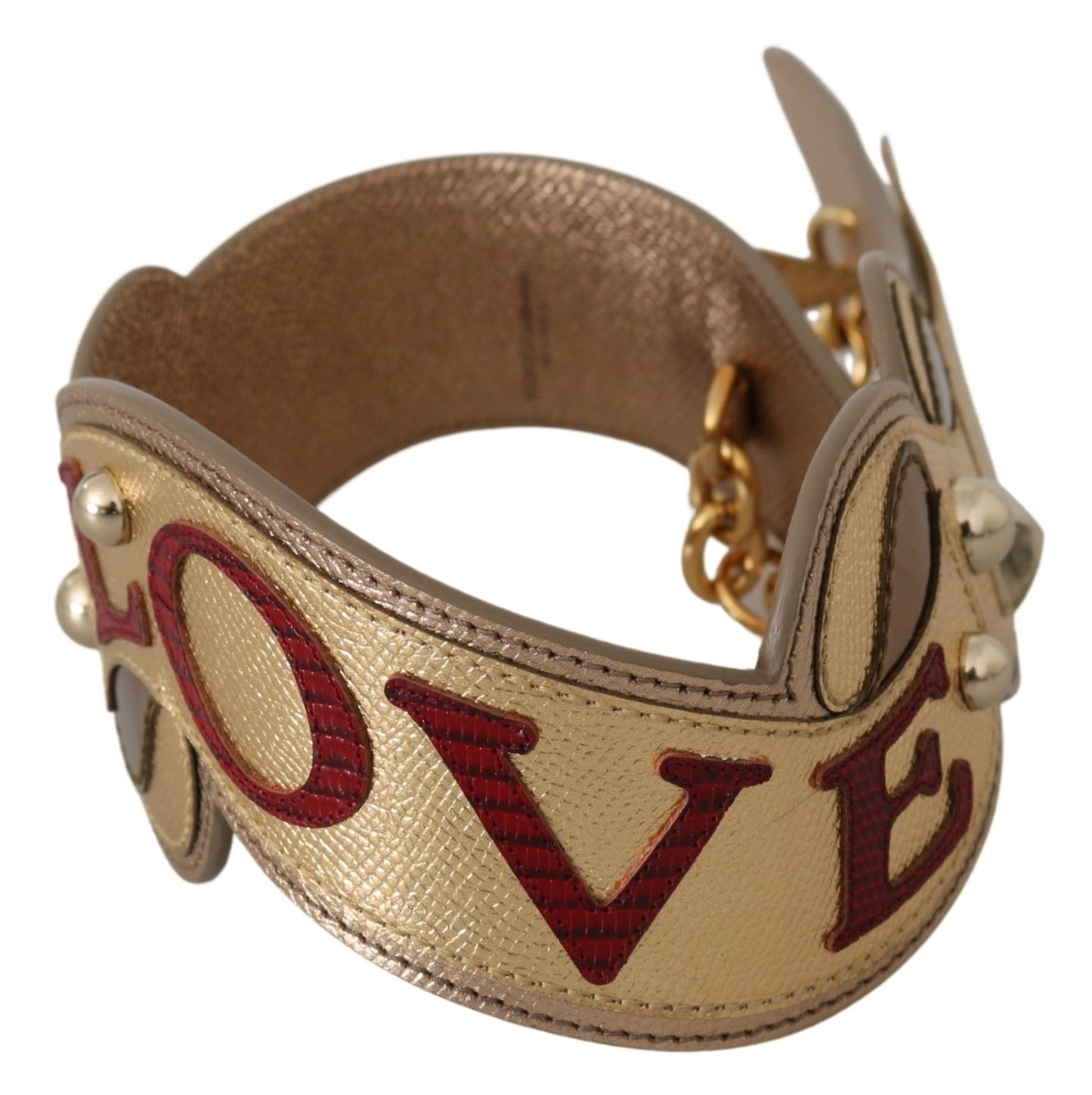 Dolce &amp; Gabbana Gold Leather LOVE Bag Accessory Shoulder Strap