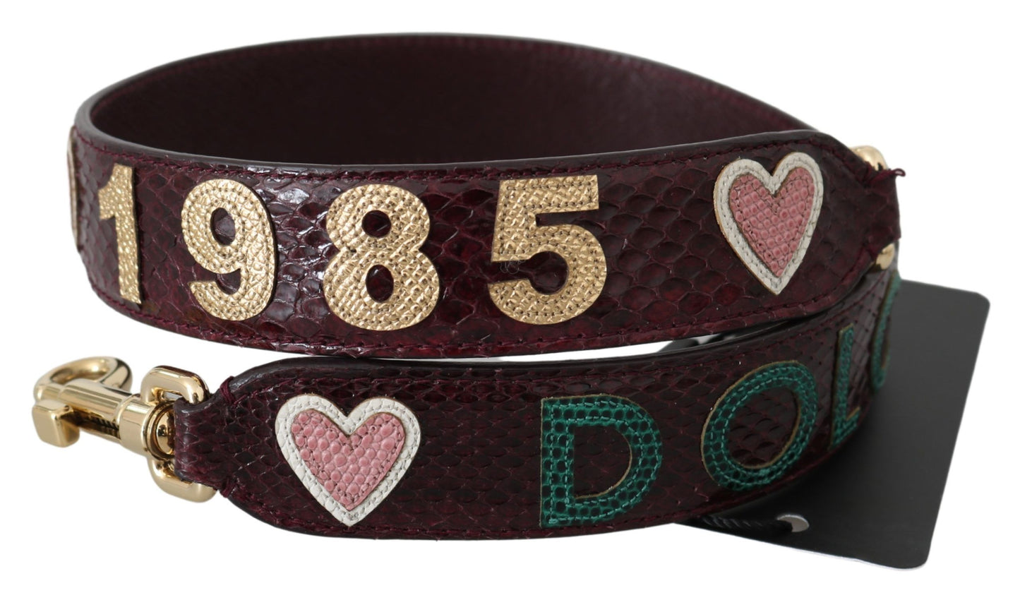 Dolce &amp; Gabbana Bordeaux Exotic Skin Leather Belt Shoulder Strap