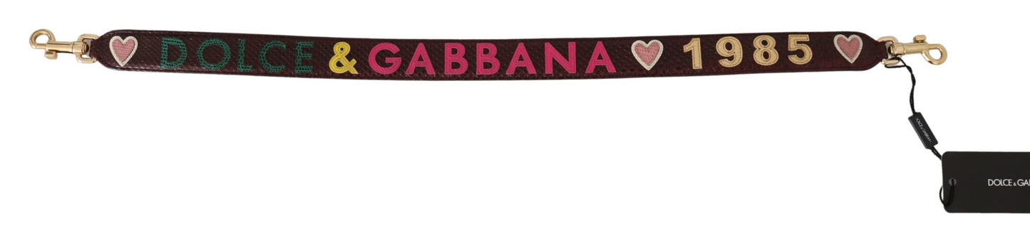 Dolce &amp; Gabbana Bordeaux Exotic Skin Leather Belt Shoulder Strap