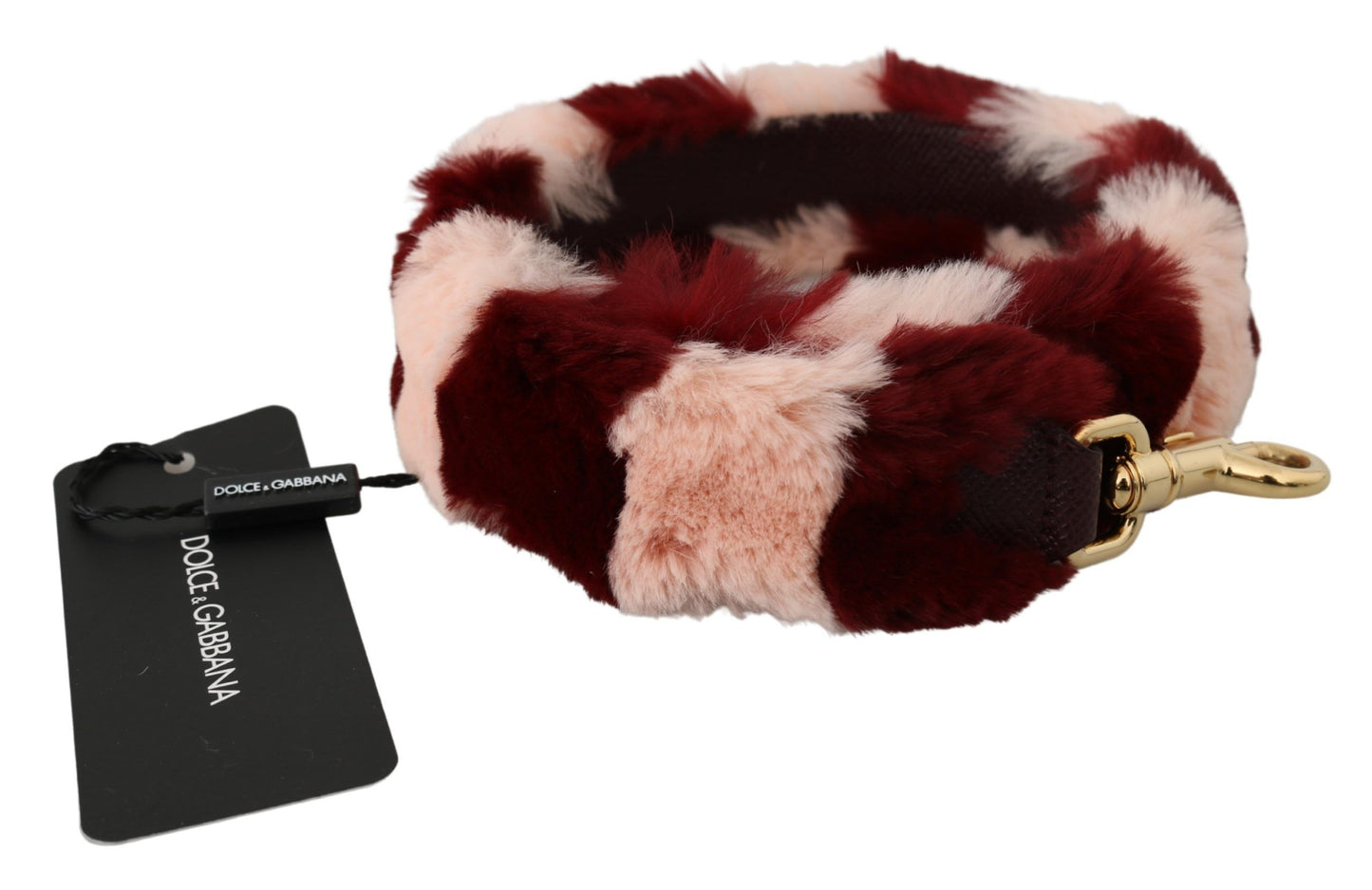 Dolce &amp; Gabbana Pink Red Lapin Fur Accessory Shoulder Strap