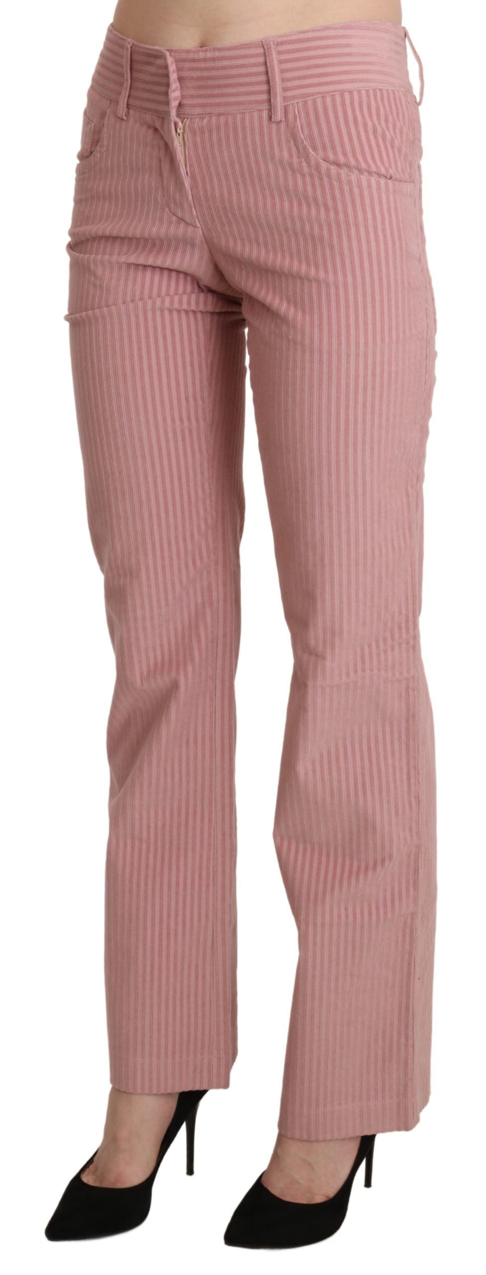 Ermanno Scervino Rosa Baumwollhose mit mittlerer Taille und gerader Hose