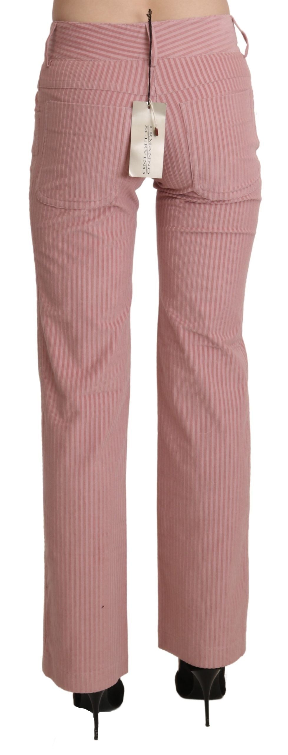 Ermanno Scervino Rosa Baumwollhose mit mittlerer Taille und gerader Hose