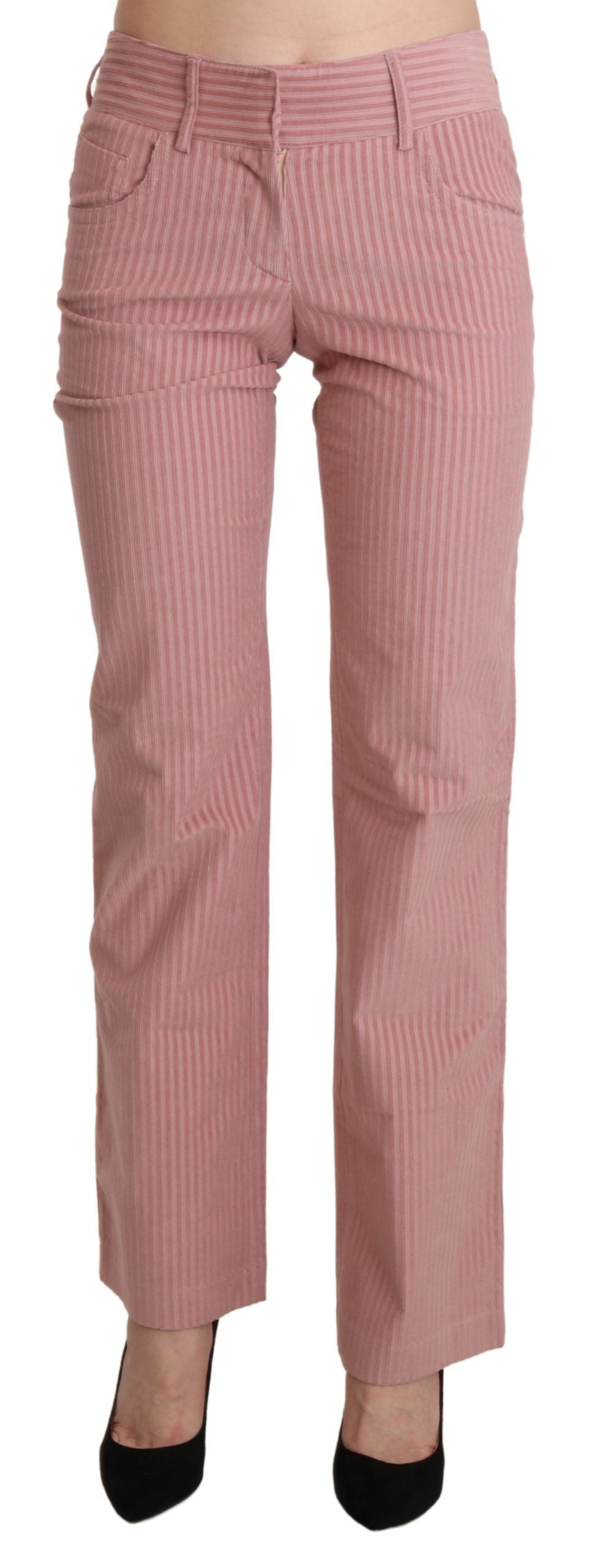 Ermanno Scervino Rosa Baumwollhose mit mittlerer Taille und gerader Hose