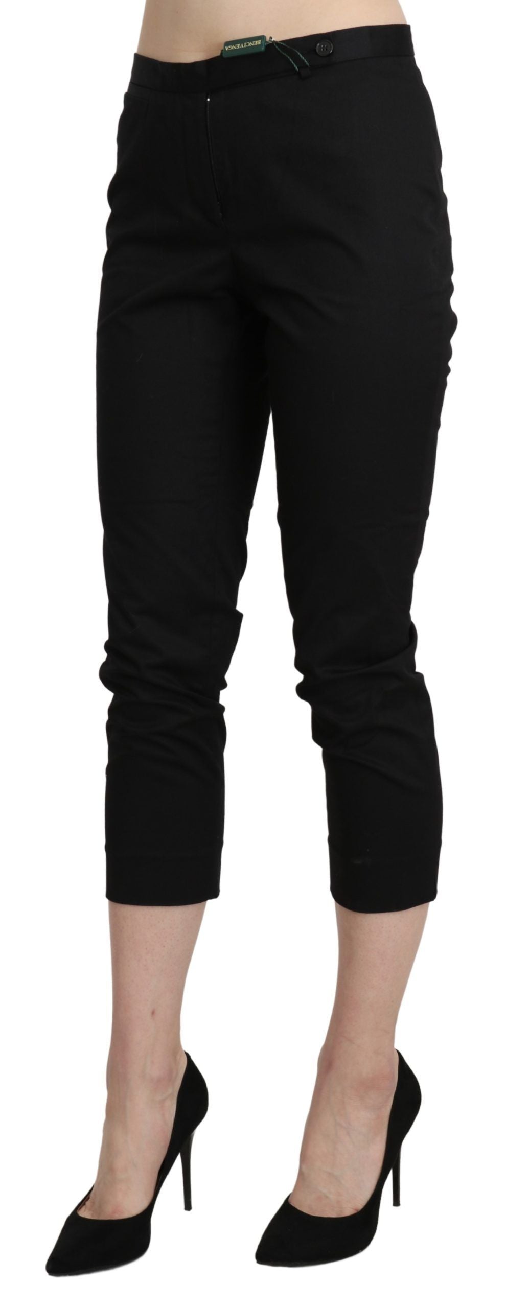 BENCIVENGA Black High Waist Skinny Cropped Pantalon Pantalon