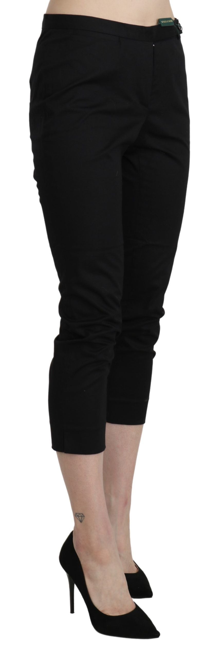 BENCIVENGA Black High Waist Skinny Cropped Pantalon Pantalon