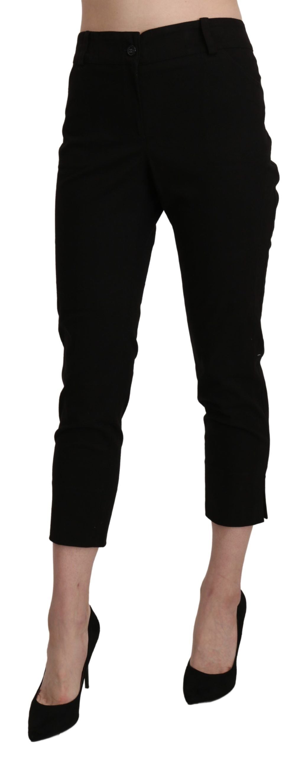 BENCIVENGA Black High Waist Skinny Cropped Pantalon Pantalon