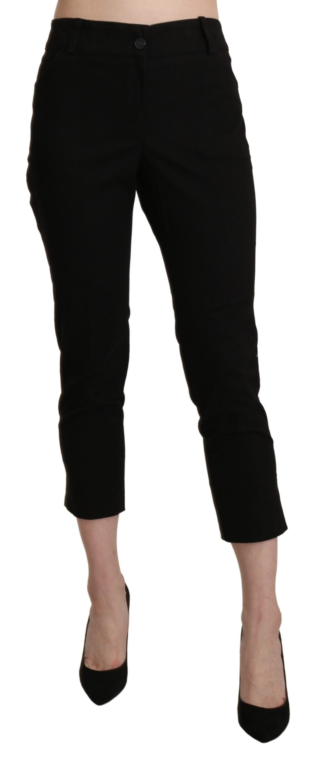 BENCIVENGA Black High Waist Skinny Cropped Pantalon Pantalon