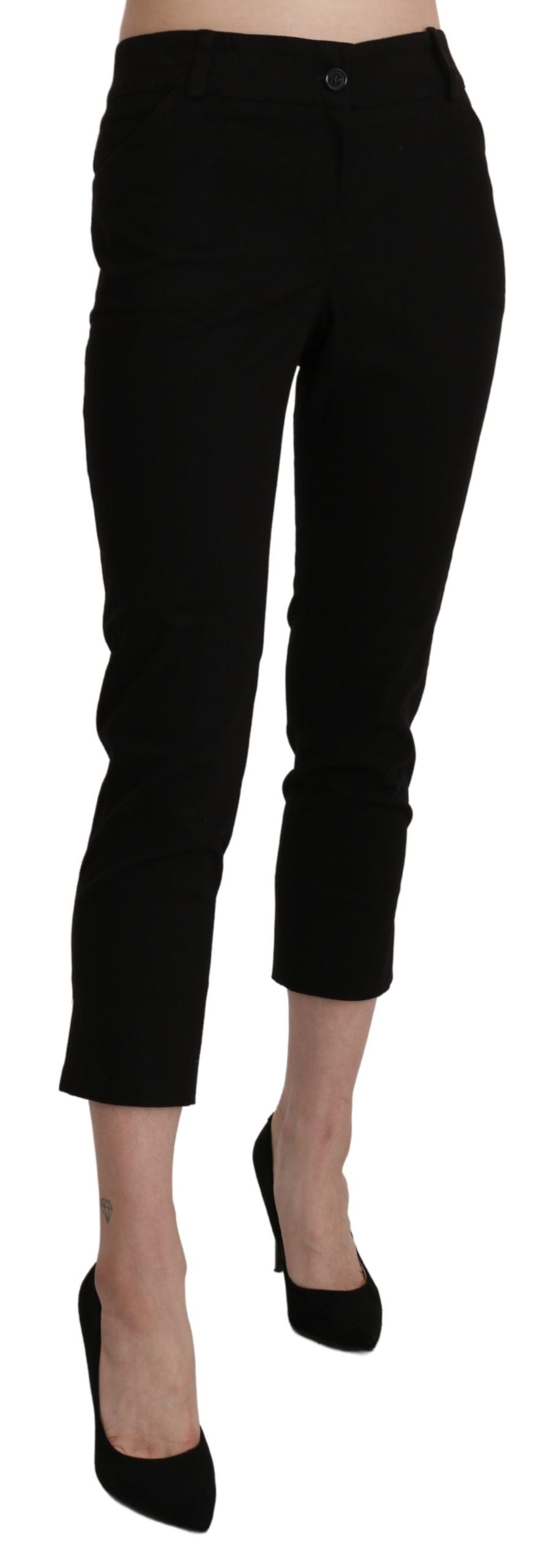 BENCIVENGA Black High Waist Skinny Cropped Pantalon Pantalon