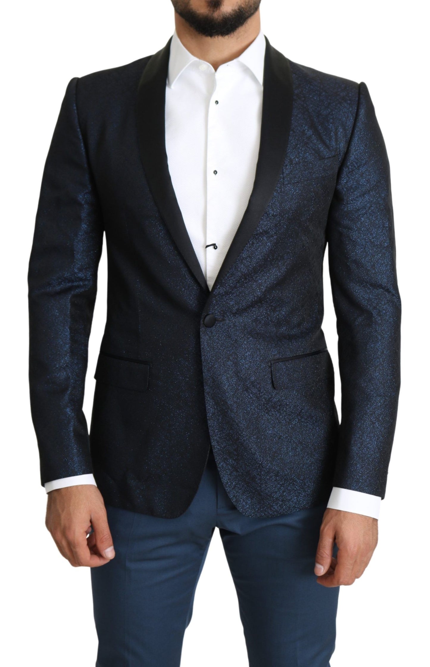 Dolce &amp; Gabbana Blue Slim Fit Jacke Mantel MARTINI Blazer