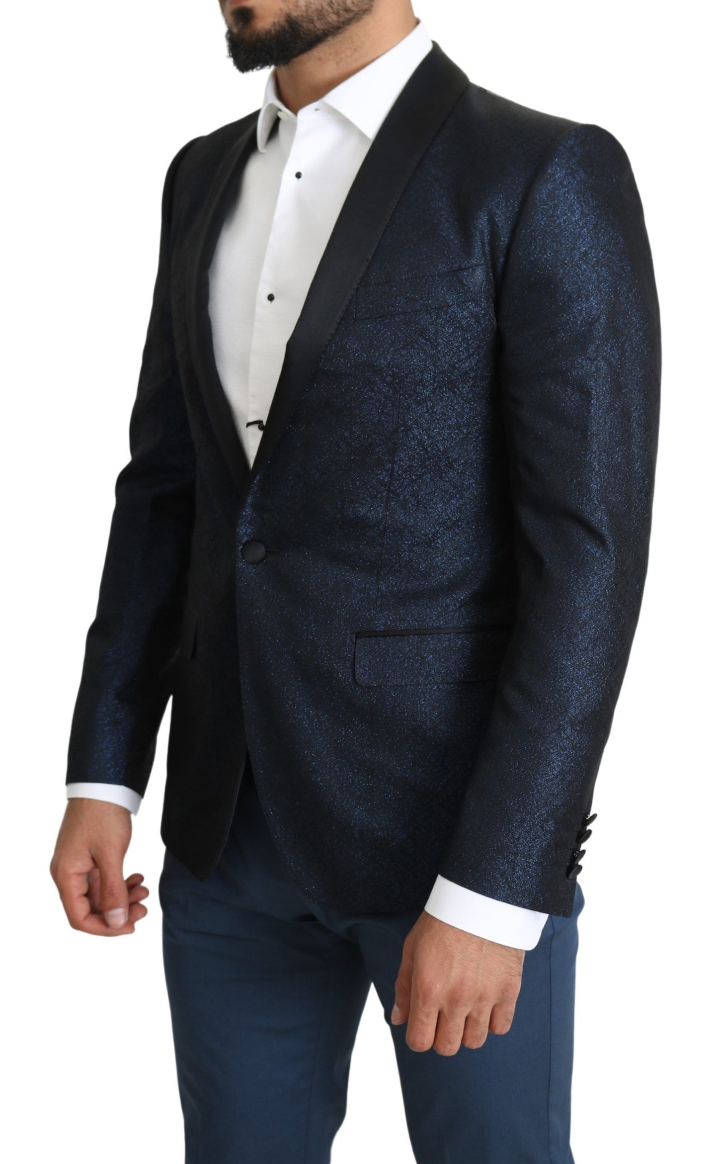 Dolce &amp; Gabbana Blue Slim Fit Jacket Coat MARTINI Blazer