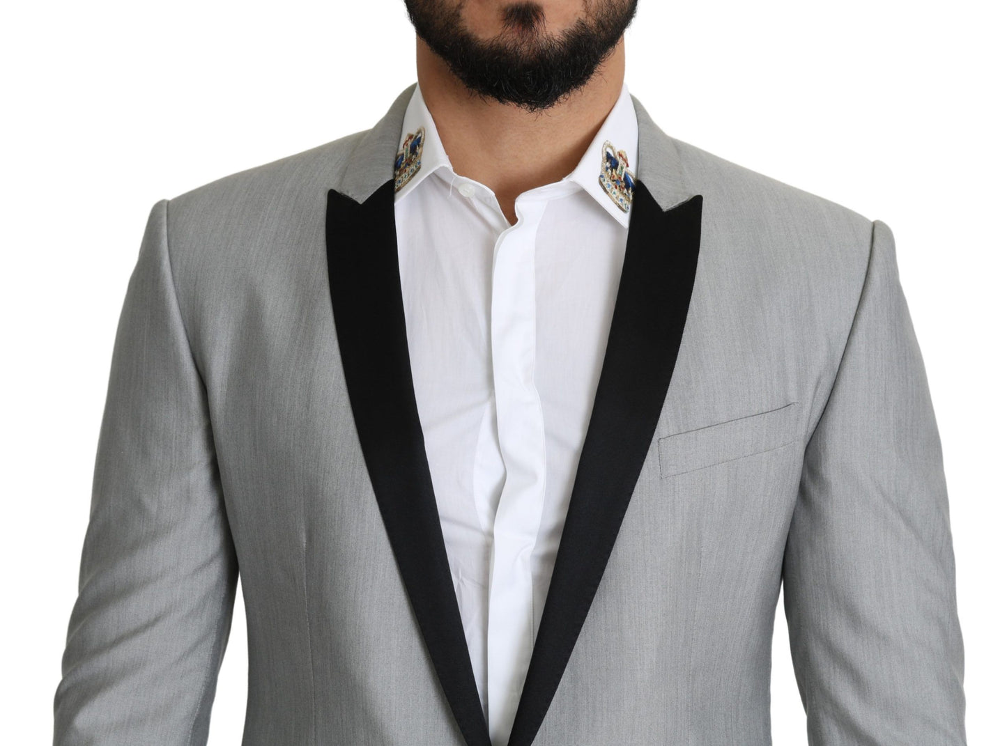 Dolce &amp; Gabbana Light Grey Single Breasted SARTORIA Blazer