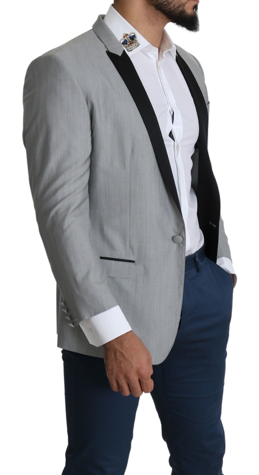 Dolce &amp; Gabbana Light Grey Single Breasted SARTORIA Blazer