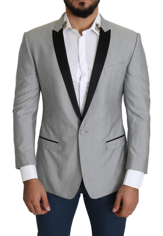 Dolce &amp; Gabbana Light Grey Single Breasted SARTORIA Blazer