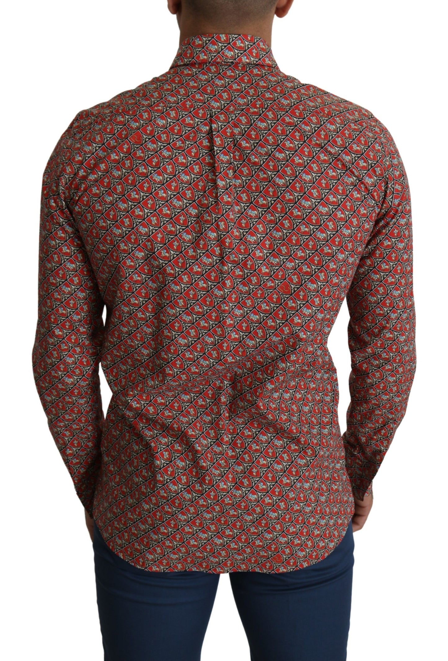 Dolce &amp; Gabbana Red Printed Knight Formal Dress MARTINI Shirt