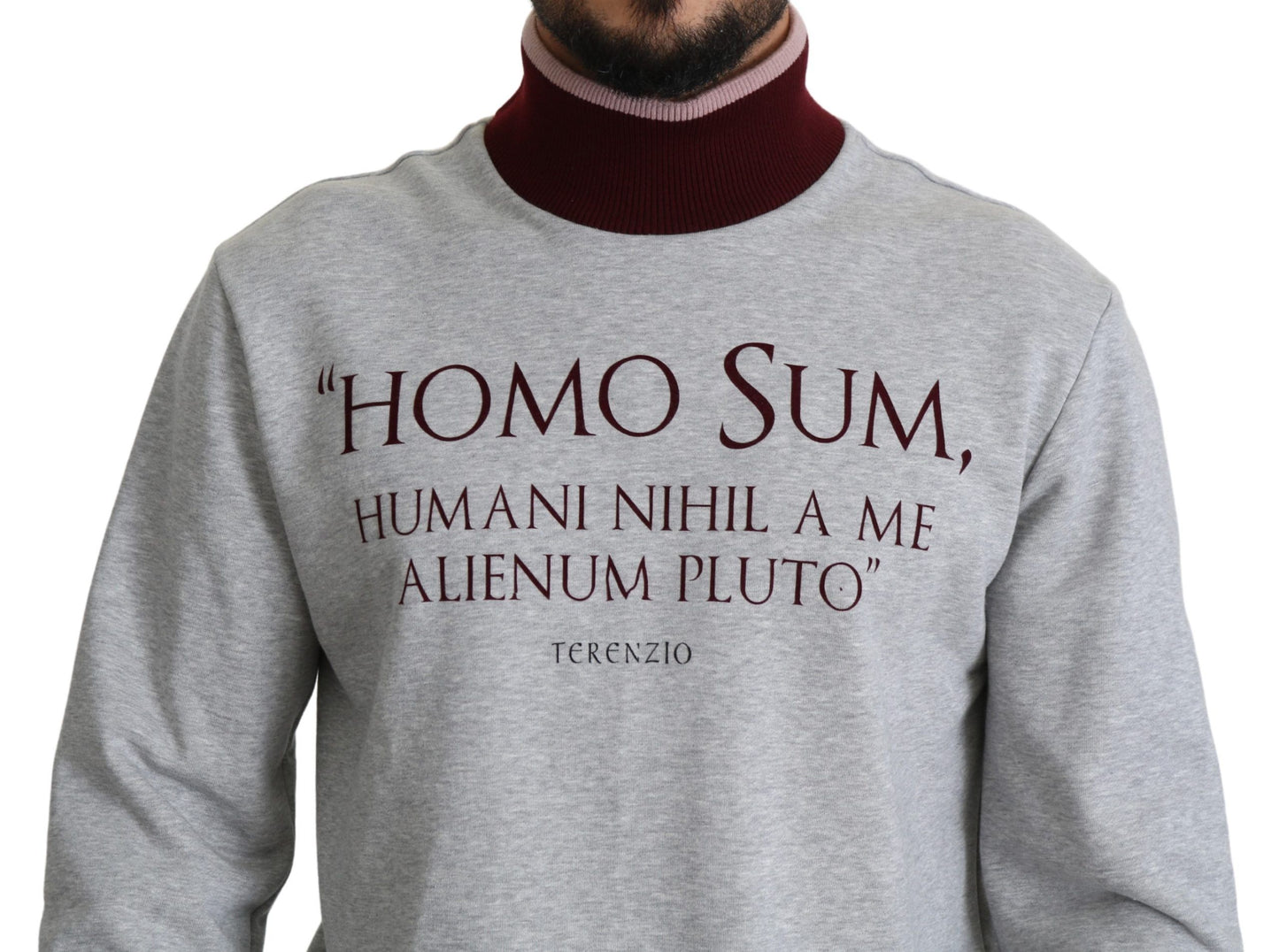 Dolce &amp; Gabbana Grauer Homo Sum Rollkragenpullover