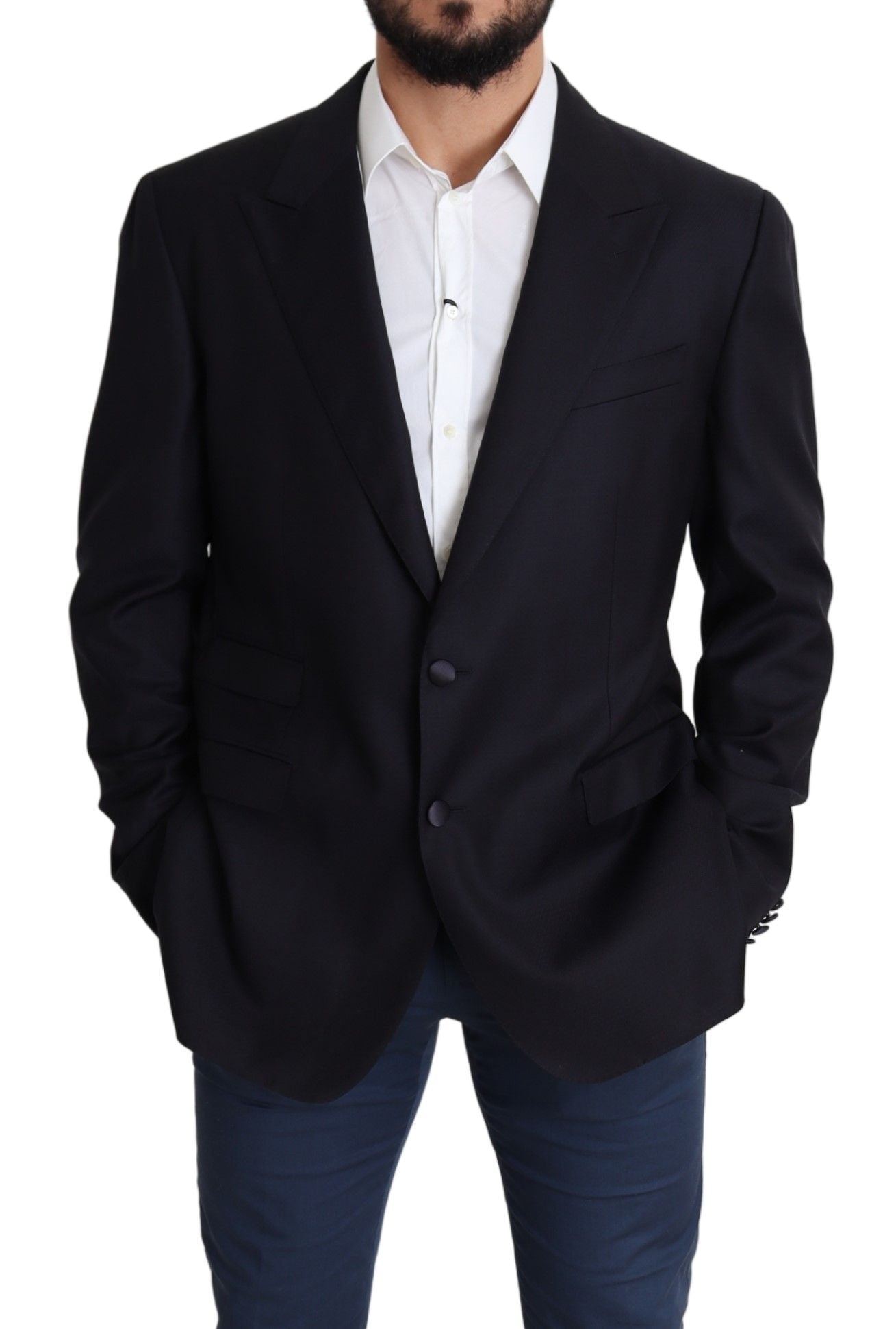 Dolce &amp; Gabbana Black Wool Single Breasted NAPOLI Blazer