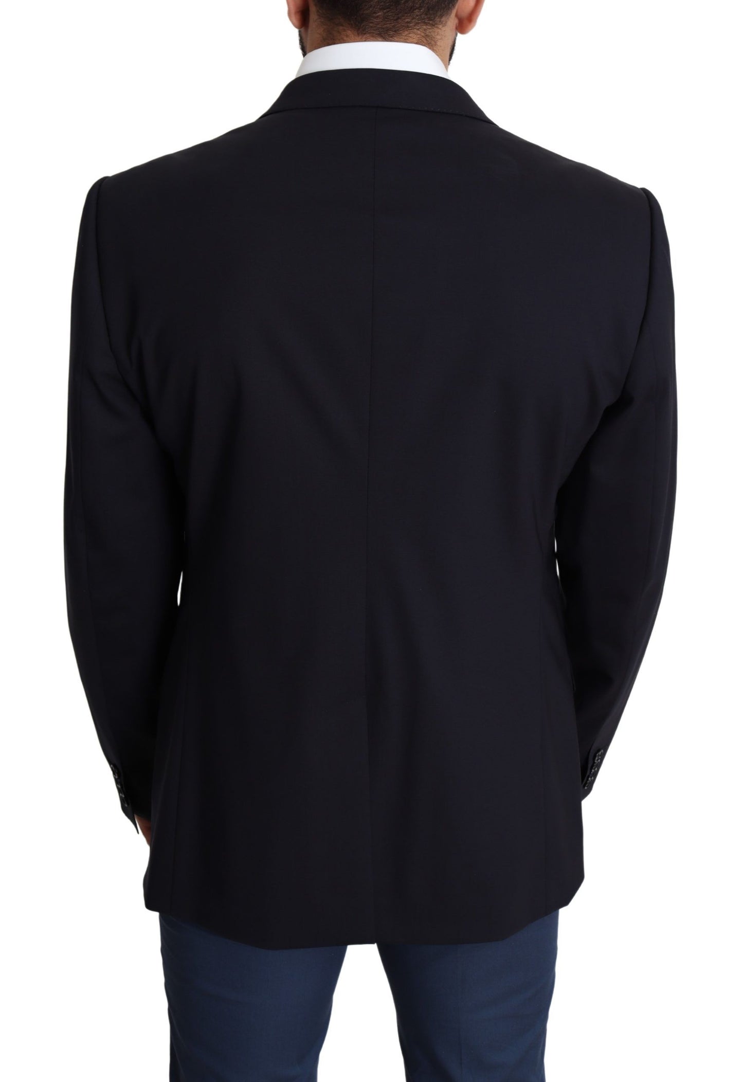 Dolce &amp; Gabbana Schwarzer Wollstretch-Herrenmantel MARTINI Blazer